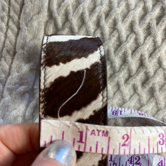 Vintage Talbots Brown and White Animal Print Belt 33-35" - Picture 5 of 9